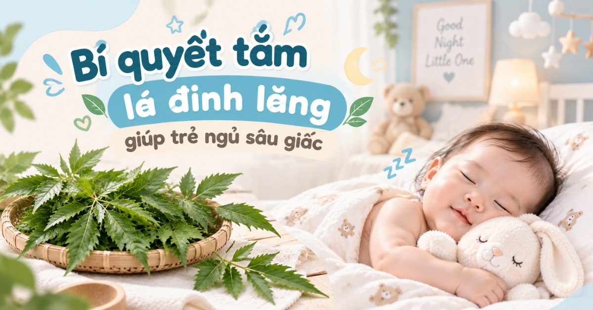 Bí quyết tắm lá đinh lăng cho trẻ giúp con ngủ sâu giấc