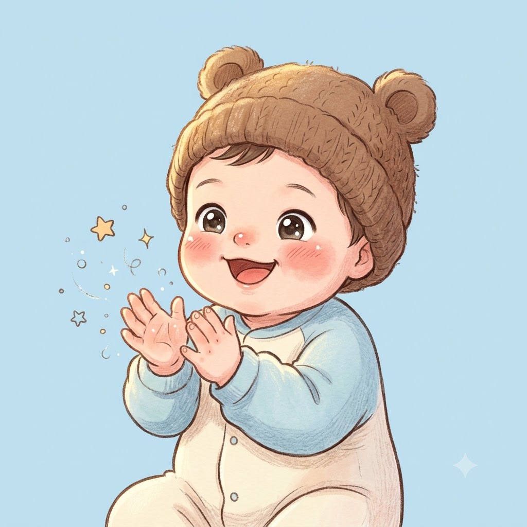 Bé trai họ Trần kháu khỉnh đội mũ tai gấu
