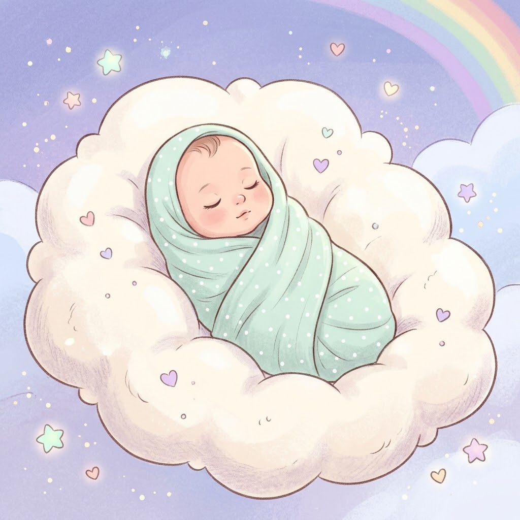Bé gái sơ sinh ngủ ngon trong bọc kén mềm mại